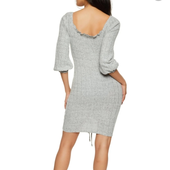 NWT Grey Woven Ruched Dress Size 1X - Picture 3 of 8
